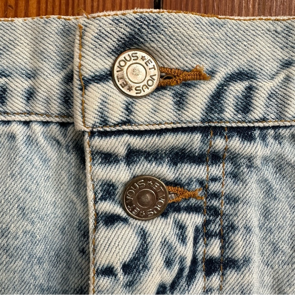 Vintage 1980s Hysteric Et Vous painted stonewash jean skirt 40EUR 8US - Picture 5 of 7